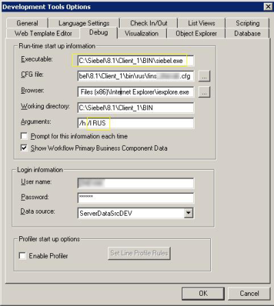 Siebel Tools Debug Siebel Tools Debug